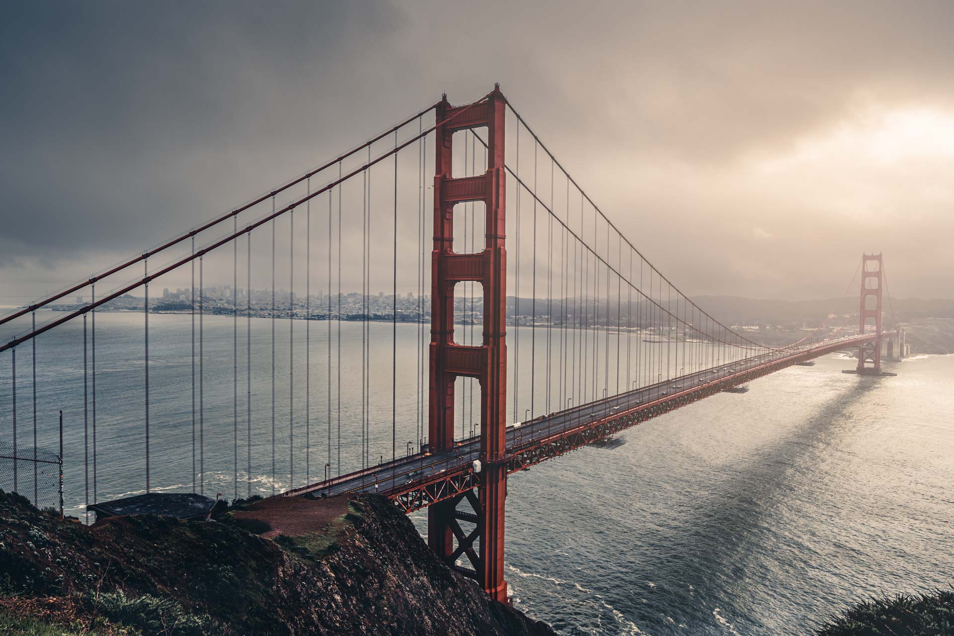 Fotografie Golden Gate Bridge z Battery Spencer.