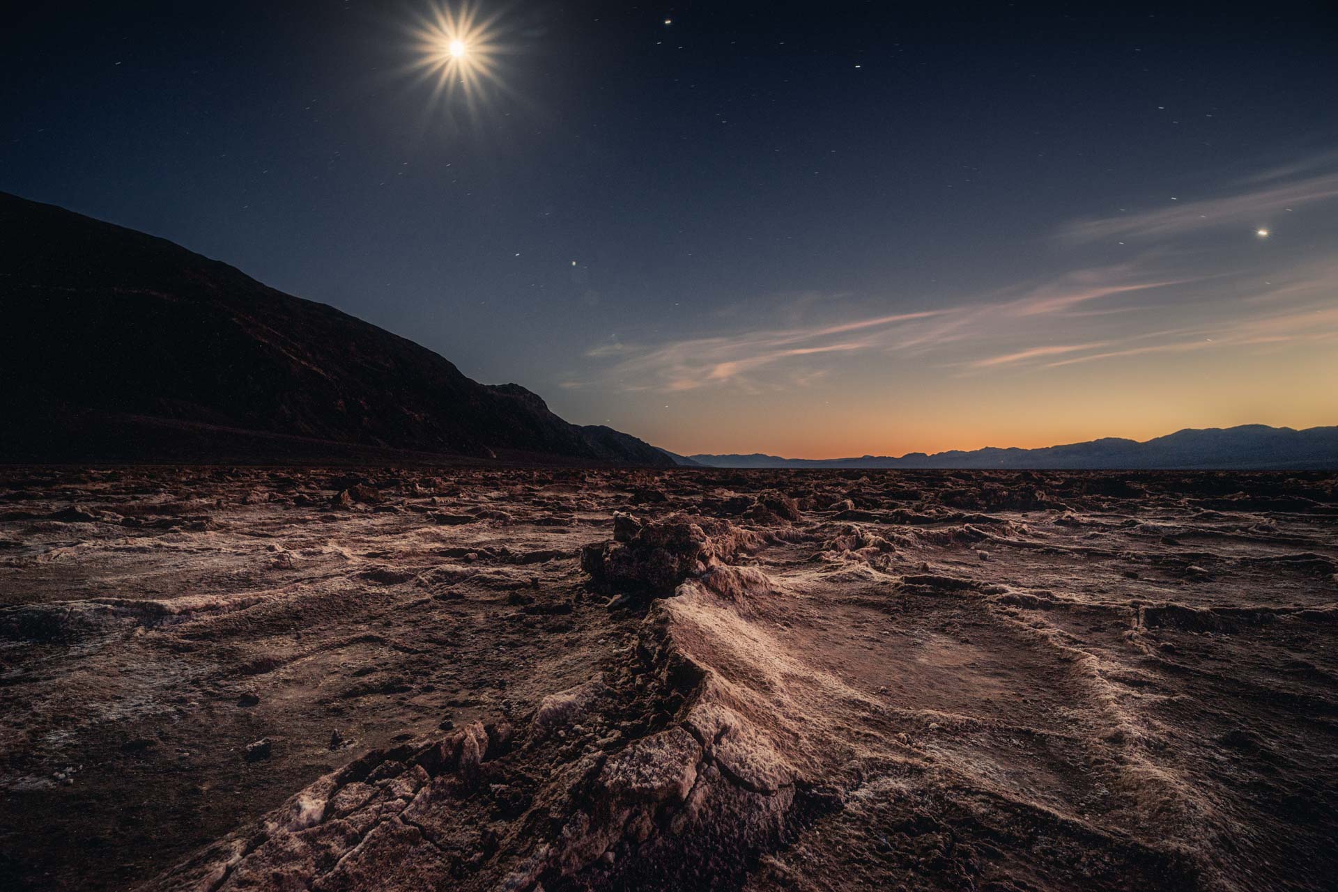 Death Valley night photo, noční fotka Údolí smrti.