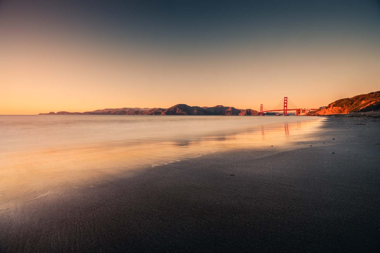 San Francisco, Golden Gate Bridge, Baker's Beach a další místa.