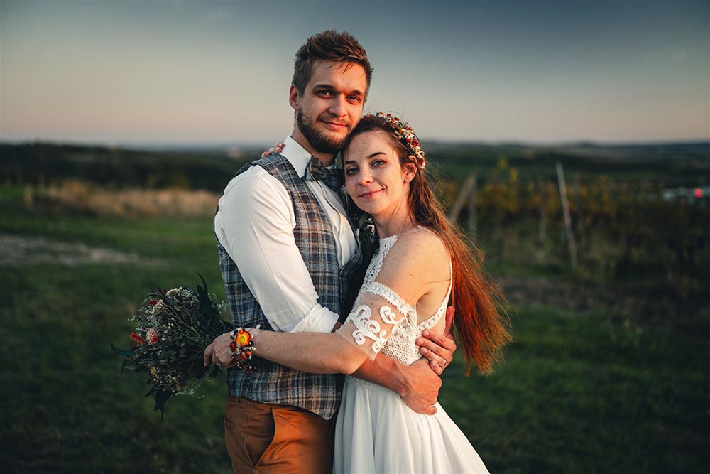 Párové svatební focení Terky a Petra Hustopeče.